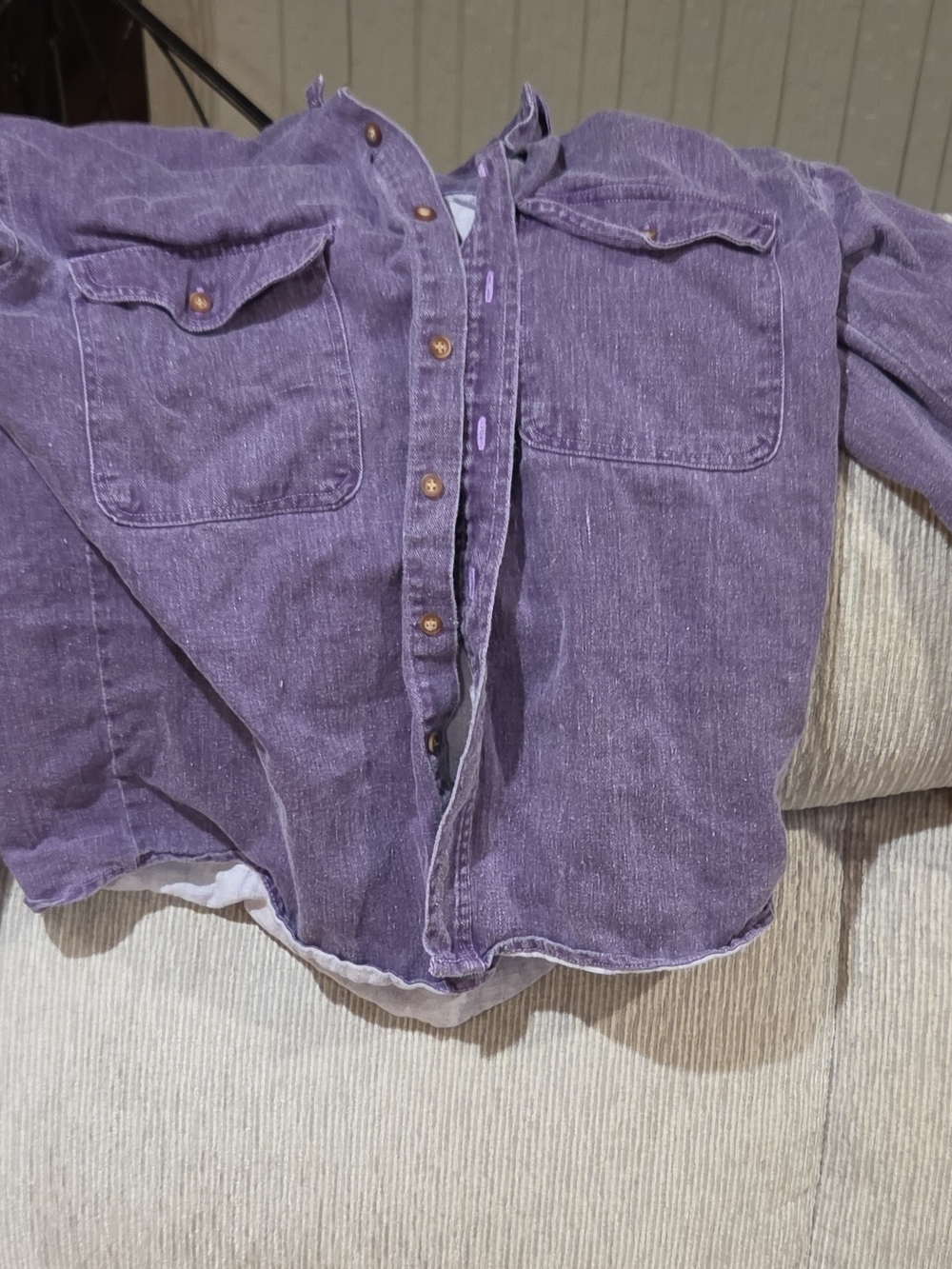 Sierra Pacific Men's Purple Corduroy Button-Up Shirt Size S Long Sleeve Pockets